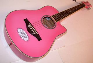 Daisy Rock Widwood Acoustic Short Scale Guitar Pink Burst 14 6260 New