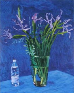 David Hockney Iris with Evian Bottle Canvas Museum Replica 28x22