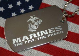 Personalized Marine Military Dog Tag Necklace