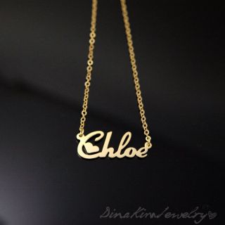Any Personalized Jewelry 18K Gold Plated Brass Name Necklace