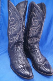 Dan Post Lizard Black 10 5 D Mens Western Boots