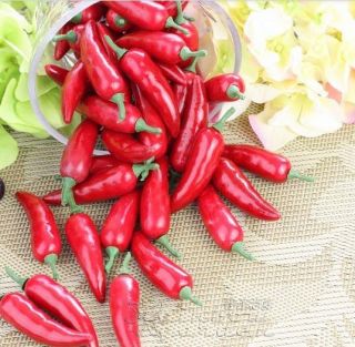 20 Pcs Fake Red Chili Plastic Artificial Fruit House Party Kitchen