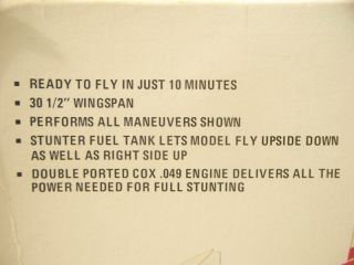 Cox Thimble Drome Super Chipmunk Control Line Stunt Model Airplane w