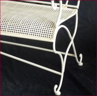meuble de jardin banc fauteuil banquette chaise en fer blanc 110cm d