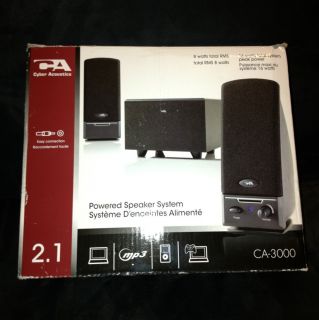 Cyber Acoustics CA 3000 2 1 Powered Speaker System for s Laptops