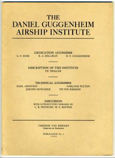 Daniel Guggenheim Airship Institute Publications 1 2 and 3 1933 1935