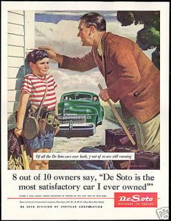 1945 DeSoto Car de Soto Howard Scott Art Growing Boy Ad