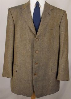 48 R Daniel Hechter BROWN BLUE SILK TWEED sport coat jacket suit