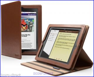 Cygnett Windsor Leather Folio Stand Case for Apple iPad 2 BROWN