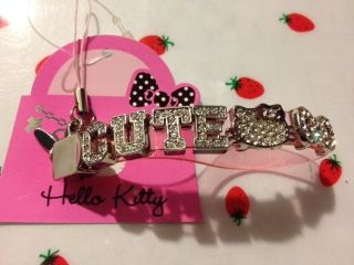 Hello Kitty Momoberry Cute Crystals Cellphone Charm Keychain Bag