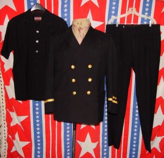 Vintage 1970s Davis Fireman Wool Uniform Nice Size 42