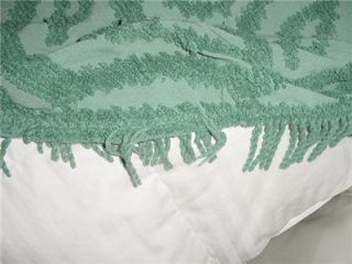 Twin Chenille Bedspreads Matching ea 80x96 Clean Forest Green Art Deco