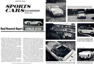 Daimler SP250 1960   Sports Cars Illustrated Reprint March 1960
