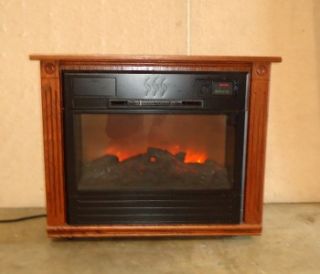 Heat Surge Roll N Glow Electric Fireplace Heater X5C w Remote Control