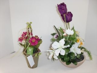 Raz & Silk Decor Home Accents Potted Decorative Silk Flowers