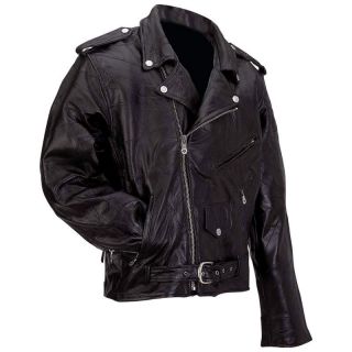 Mens Buffalo Leather Lined Motorcycle Jacket NWT$118