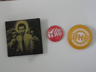THE WHO PETE TOWNSHEND ROGER DALTREY THREE PINBACKS BUTTONS BADGE