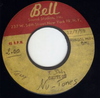 NY re Rockabilly Terry Daly Nu Tones Bell Acetate Listen Caution 1959