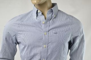 Abercrombie Fitch A F Mens AF Shirts Stripe Woven Button Down Shirt Sz