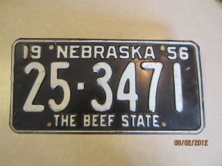 1956 Nebraska License Plate Butler County David City Bruno