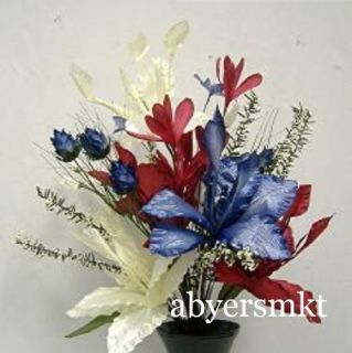  CREAM BLUE BURGUNDY Silk Flowers Artificial Wedding Arrangements