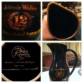 Johnnie Walker Black Label Vintage Scotch Pitcher Great Condition
