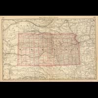 25 Antique Maps Kansas Ghost Towns State History Atlas Treasure