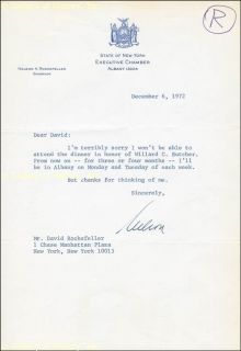 Nelson A Rockefeller Typed Letter Signed 12 06 1972