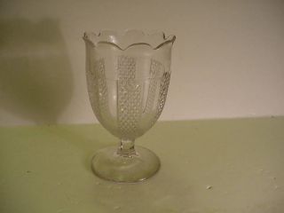 EAPG Diamond and Clear Panels Spooner Footed Antique