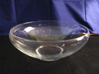 Crystal Console Punch Fruit Bowl Cut Etched Engraved w Flower and