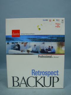 Retrospect Backup Professional for Windows Version 6 5