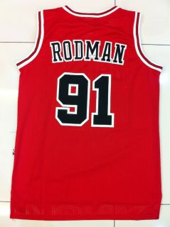 Dennis Rodman Chicago Bulls Hardwood Classic 91 Swingman Red Away
