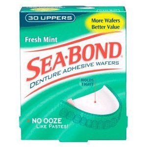Sea Bond Denture Adhesive Wafers Uppers Fresh Mint 30ct