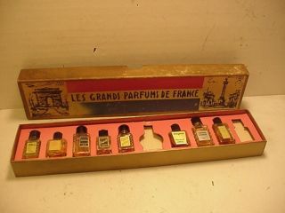 Vintage Les Grands Parfums de France Miniature Perfumes in Box