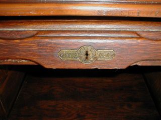1890 Derby Desk RARE File Filing Cabinet Tambour DRWR