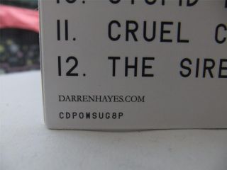 Darren Hayes RARE Numbered Promo CD Full Album Secret Codes and