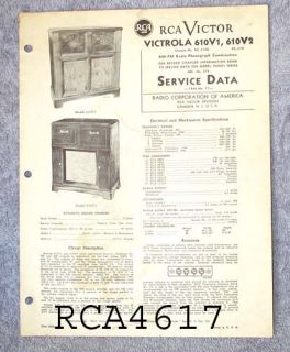 RCA Service Data Manual 1946 Radio Phonograph Choice
