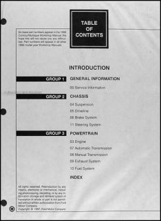 1998 Ford Contour Mercury Mystique Shop Manual Set 98