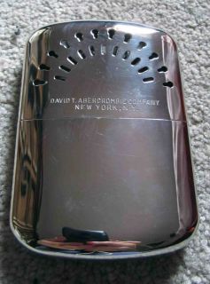 Vintage David T Abercrombie Co Pocket Hand Metal Warmer Plaid Pouch