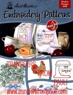 Kitchen Designs Aunt Marthas Hot Iron Embroidery Transfers Booklet