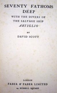 Seventy Fathoms Deep by David Scott 1935 HC Artiglio