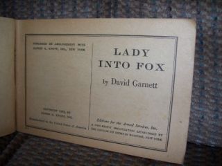  Into Fox Armed Services Edition by David Garnett P 1 A Fantasy