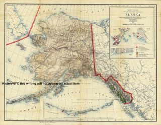 1906 Huge Colorful Detailed US Land Office Map Alaska