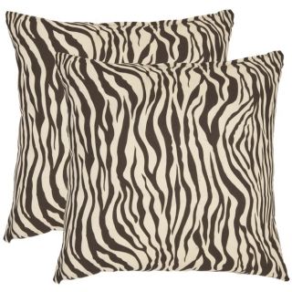 18 inch Brown / Ivory Zebra Waves Decorative Pillows ( Set of 2 )
