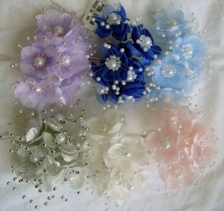 Decorative Flower with Pearls Wedding Cake Tops Crafts