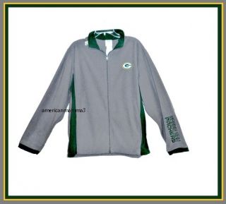 NEW NFL Green Bay Packers Fleece Zip Jacket Sweatshirt Gray Men Size