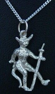She Devil Pendant Charm Gothic Satan Silver Jewelry