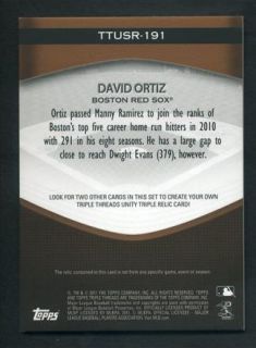 2011 Topps Triple Threads David Ortiz Unity 14/27 ~ Game Used Jersey