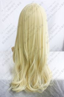 COS Wigs Kashiwazaki Sena Long Light Blonde Cosplay Wavy Wig 80cm