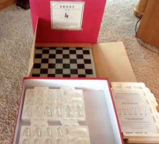 Restoration Hardware Prost Glass Chess Set With Shot Glasses NEW In